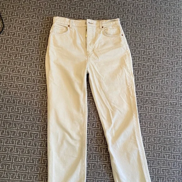 Reformation Cynthia Straight Jeans (Bone) - Picture 1 of 2